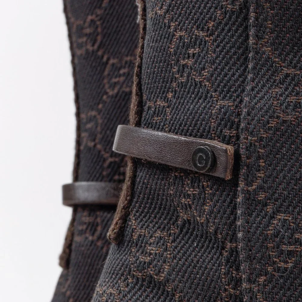 *SOLD* Gucci GG Monogram Canvas Espresso Brown Boots - Picture 8 of 12